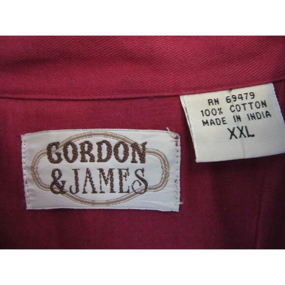 Gordon & James Red/Black Western XXL Button Down Long Sleeve Shirt BR43 - Picture 2 of 4